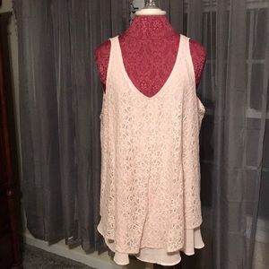 Pink lace tank